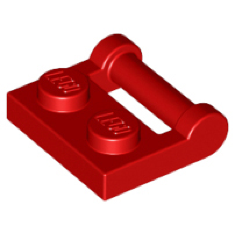 Plaat, Aangepast 1x2 met handvat aan zijkant Red